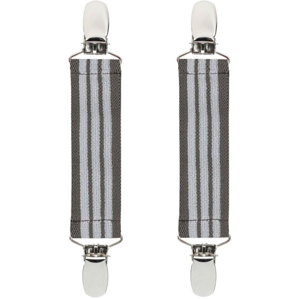 Hold’Em 1” Boot Straps Leg Pant Stirrup Elastic Extra Heavy Clips - Gray/White